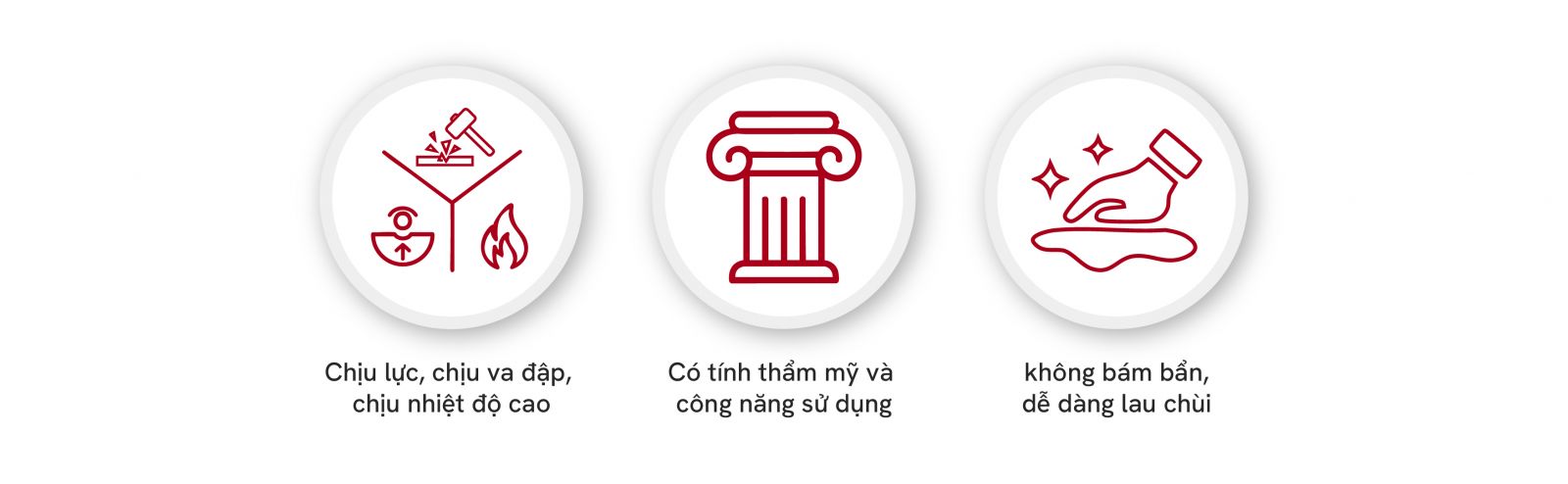 So sánh Laminate&Kim loại&Đá_Ưu điểm kim loại
