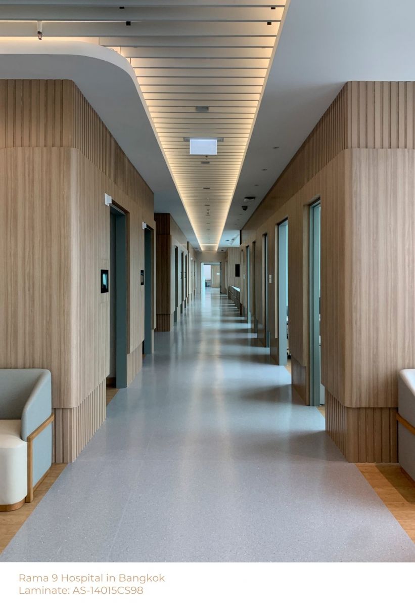 Hình Tấm Ốp Laminate AICA tại Dự Án Bangkok